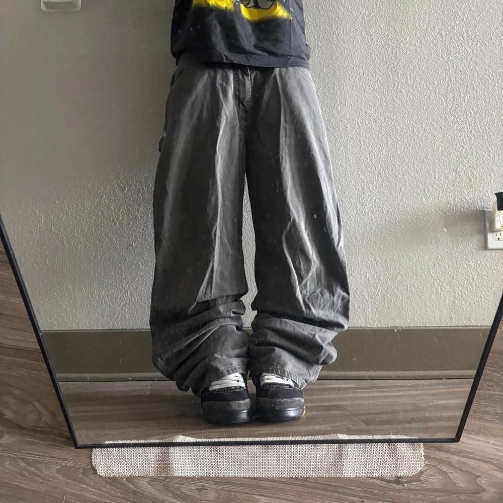 Vintage Y2K/2000s Baggy Grey Skater Style Carpenter Pants! 34x33